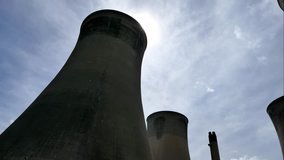 Power Station cooling towers in Eggborough, South Yorkshire, England. Time Lapse video.