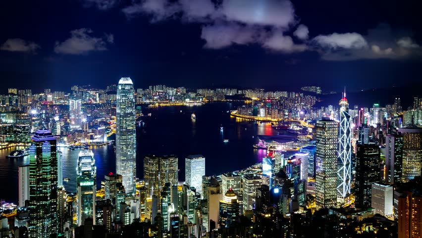 Hong Kong famous night view - time lapse