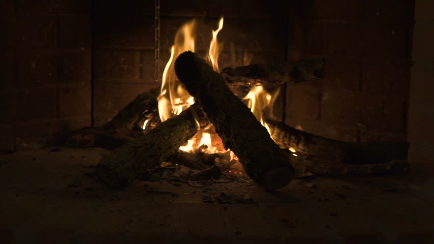 Slow motion of cozy fireplace  | Shutterstock HD Video #1014596906