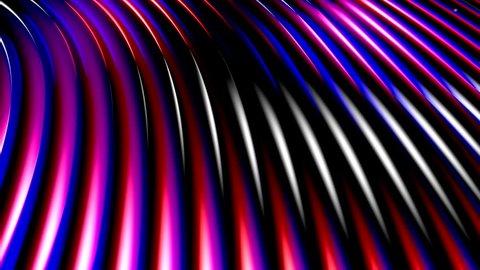 Abstract animated background with waves and glare on the surface of an amorphous liquid. Multicolored 3D-film with different gradients. A brilliant surface with a rainbow reflection.