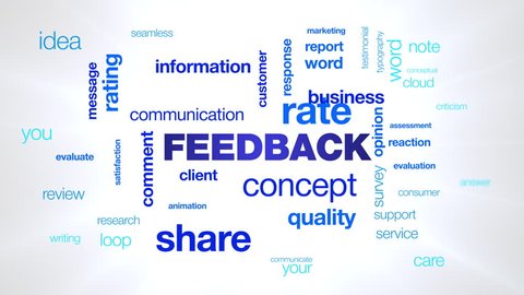 feedback concept comment communication customer business share information client message opinion animated word cloud background in uhd 4k 3840 2160