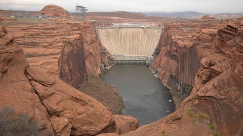 Page, United States - June, 2017: Glen Canyon Dam in Page, Arizona