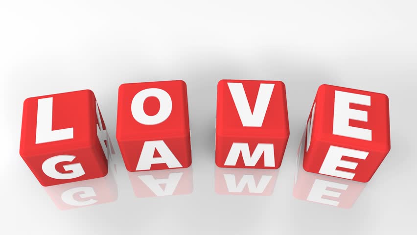 Love game concept on red cubes