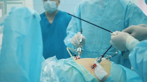 Surgeon Performs Endoscopic Microdiscectomy Herniated Intervertebral ...