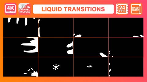 Liquid Transitions Pack contains unique hand-drawn cartoon transitions. Easy to use and change colors. Combine and duplicate transitions to make excellent and unique animation. Alpha channel included