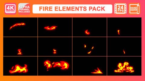 Fire Elements Motion Graphics Pack contains hand-drawn cartoon elements. Just drop it to your project. Use with your video and graphics. Combine elements and make excellent text and logo animation.