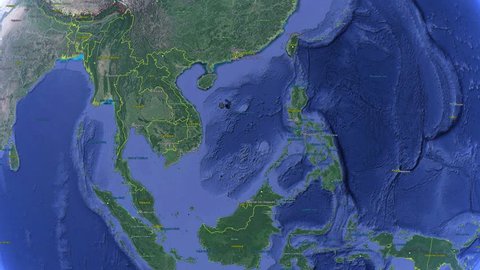 Philippines with flag. 3d earth in space - zoom in Philippines outer, created using ultra high res NASA