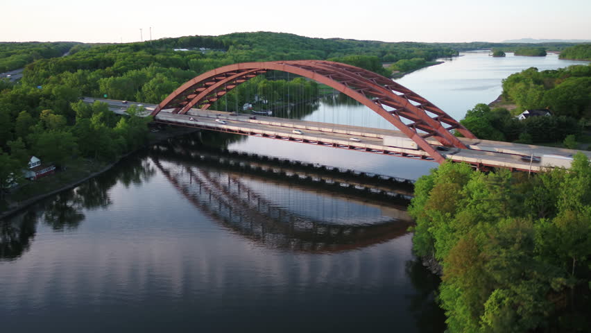 Aerial View of Bridge in Albany, New York