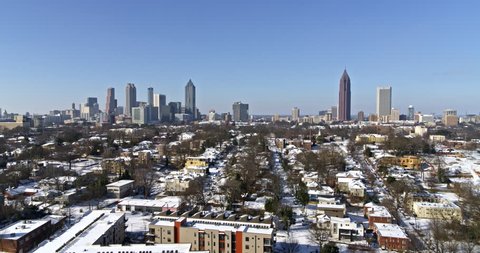 Atlanta Aerial v392 Panoramic cityscape snow view 1/18