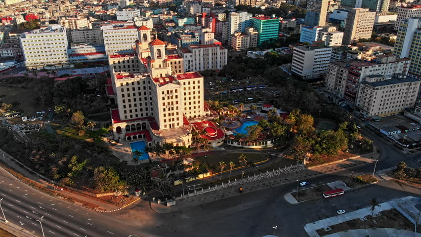 Cuba Havana v50 Slow panning low to high with hotel and cityscape views 4/18