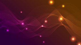 Orange and purple abstract shiny waves motion design. Seamless loop. Video animation Ultra HD 4K 3840x2160