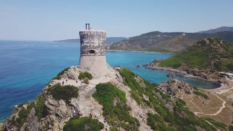 Corsica, France, Tour de la Parata, Iles Sanguinaires, by drone