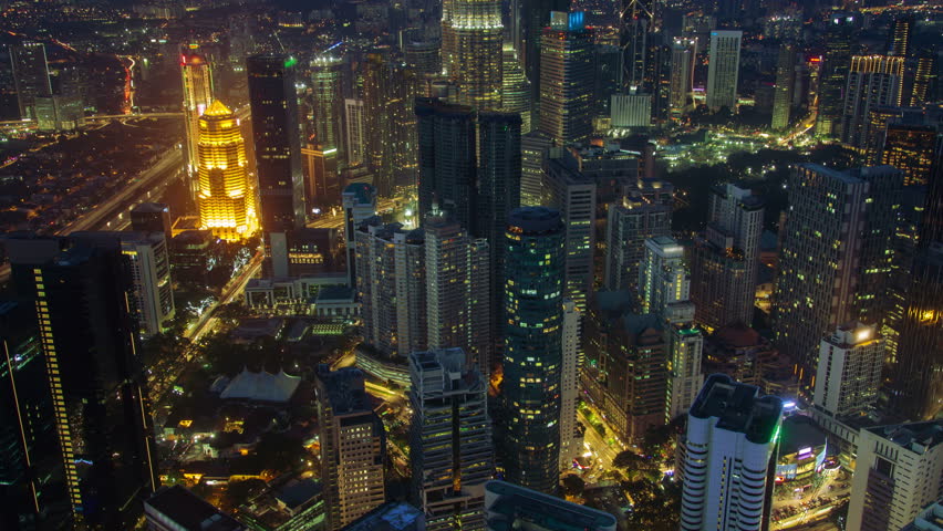 time lapse Footage of Kuala Lumpur skyline during night