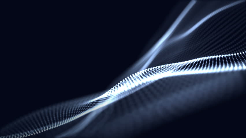 Digital wave background abstract title dark blue blurred animation of particle seamless. Royalty-Free Stock Footage #1014721304