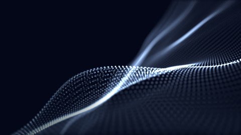 Digital wave background abstract title dark blue blurred animation of particle seamless.