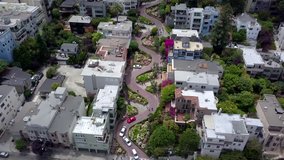 Lombard Street (San Francisco, CA) 4k 23.98p Drone Shot
