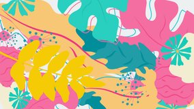 Tropical abstract palm leaves pattern animation. PNG + Alpha. Alpha channel. Branches and leaves of tropical plants video. Cover design. stock footage - Powered by Shutterstock - Get 15% off with code: PIKWIZARD15