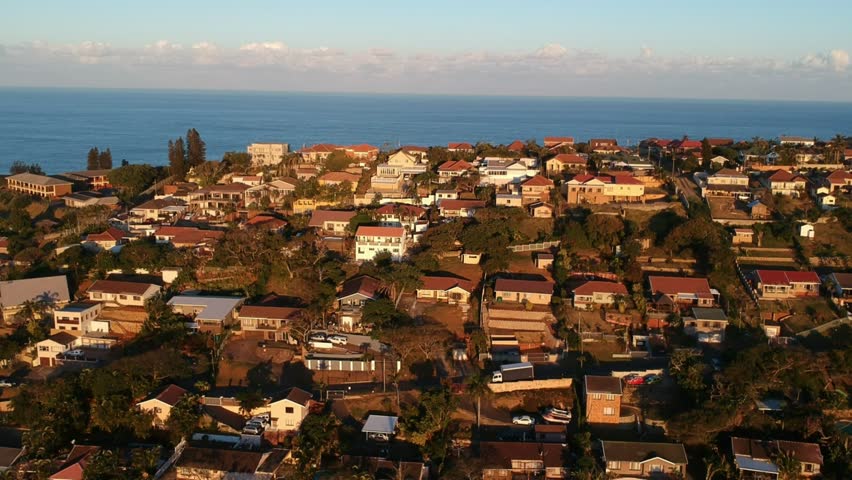 Aerial view of landscape around Durban, South Africa
