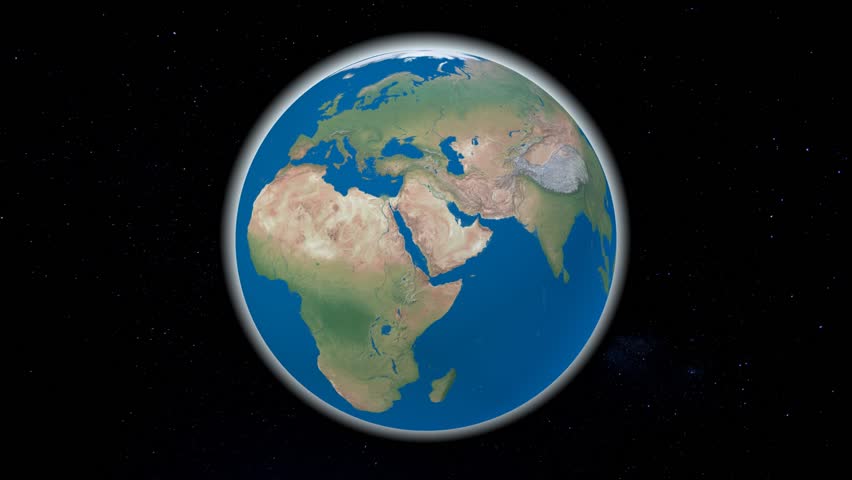 3D Earth zoom in to Sri Lanka (without labels)