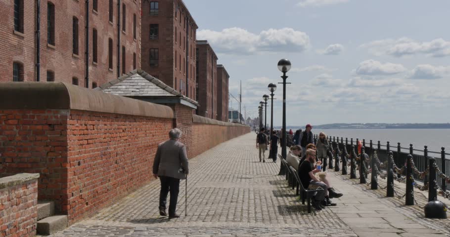 Waterfront at Albert Dock, Liverpool, Merseyside, Lancashire, England, UK, Europe
