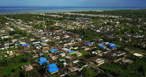 Aerial Street view Hurricane Maria is regarded as being the worst natural disaster on record to affect Dominica and Puerto Rico.