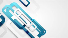 Blue abstract geometric tech shapes corporate motion design. Seamless loop. Video animation Ultra HD 4K 3840x2160