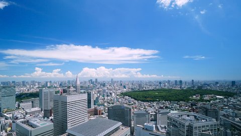 
Tokyo landscape · time lapse · blue sky and green
