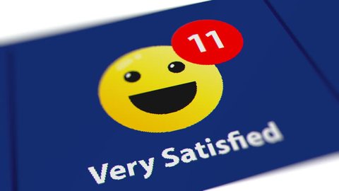 Increasing the Number of Customer Satisfaction Survey (Very Satisfied). Monitor Screen Close Up.
