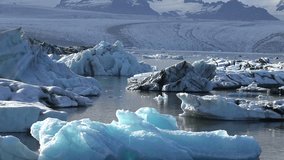 The famous Jokulsarlon glacier lagoon in Iceland