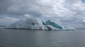 Icebergs in the Jokulsarlon lagoon (Iceland; 4K footage)