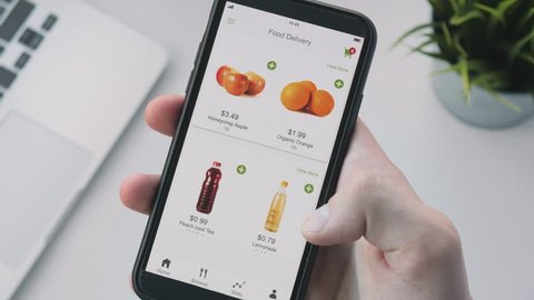 Ordering food online using smartphone app