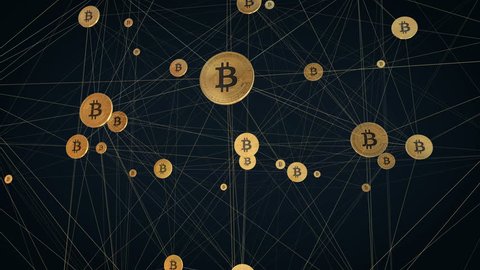 Bitcoin wired network animation 4K