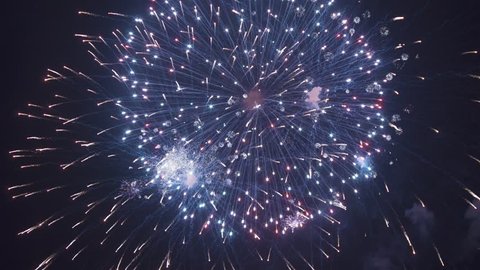 Fireworks in night sky after celebration