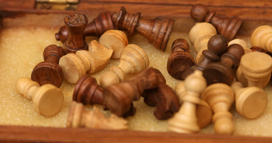 Chess coins on a board