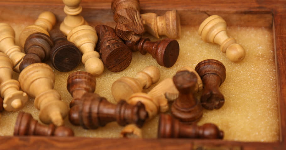 Chess coins on a board