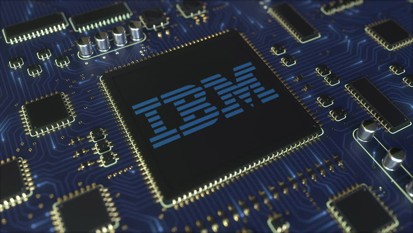 Computer printed circuit board or PCB with IBM logo. Conceptual editorial 3D animation | Shutterstock HD Video #1014916978