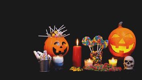 Candy for Halloween day footage background