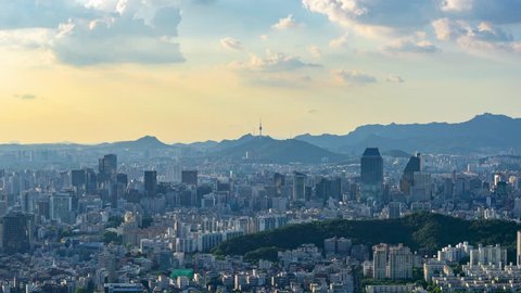 Time lapse of Seoul City Skyline,South Korea
