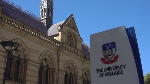 ADELAIDE, SOUTH AUSTRALIA/AUSTRALIA - MARCH 15, 2018: The University of Adelaide building, South Australia. Adelaide University is a public university , established in 1874.