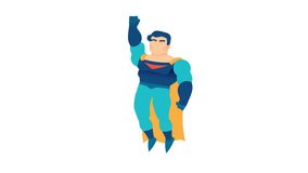 animation superhero vector male character flying action pose