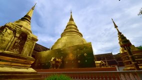 4K time lapse video of Phra Sing Waramahavihan temple, Thailand.