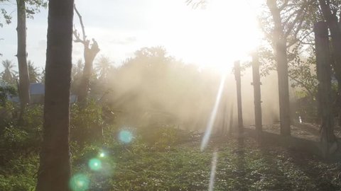 Sun Beams Shining Through Dust Cloud Stock Footage Video (100% Royalty ...