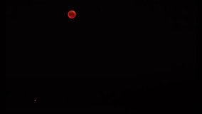 Lunar eclipse and great opposition of Mars in July 2018 was observed in latitude 54, Longitude: 73 Time-lapse stock footage video