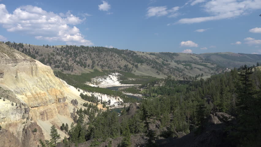River Stream Yellowstone National Park in Summer Scenery Landscape in Wyoming