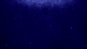 Falling snow on blue sparkle background