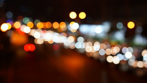 4K Time lapse abstract bokeh of car light at night