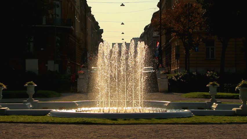      Fountain Mandusevac in main square in Zagreb 