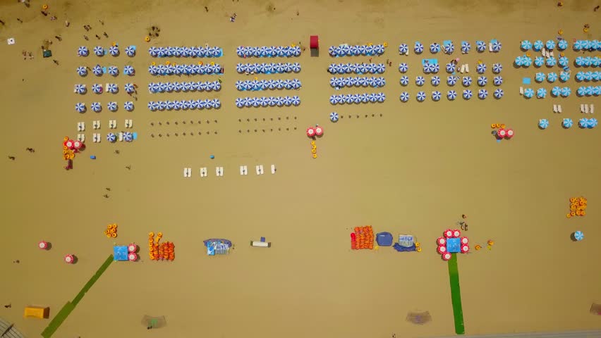Aerial view of Haeundae beach in Busan city during summer season, South Korea. 