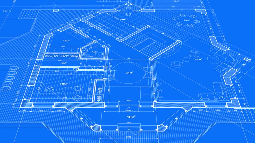 Blueprint - Architectural Design: the Stock Footage Video (100% Royalty