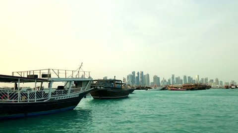 Doha harbor in Qatar